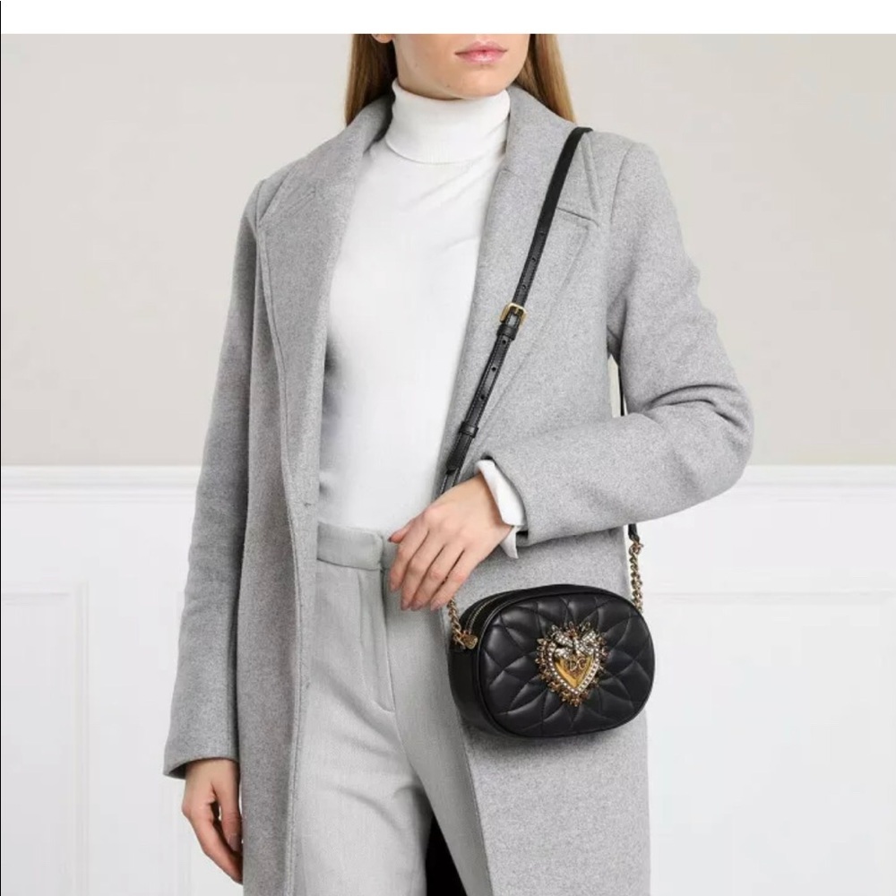 DOLCE & GABBANA DEVOTION BAG QUILTED LEATHER BLK